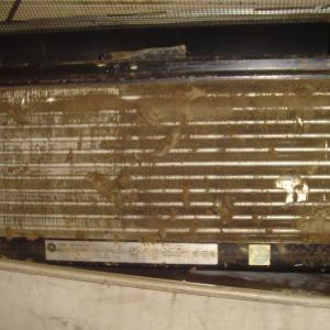 Evaporator coil before cleaning with Mae-Mac